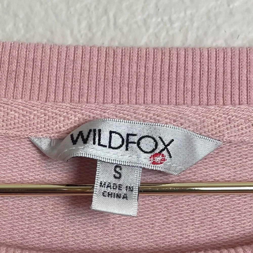 Wildfox • Coffee & Sunshine Pink Graphic Sweatshirt Size S - Picture 4 of 7